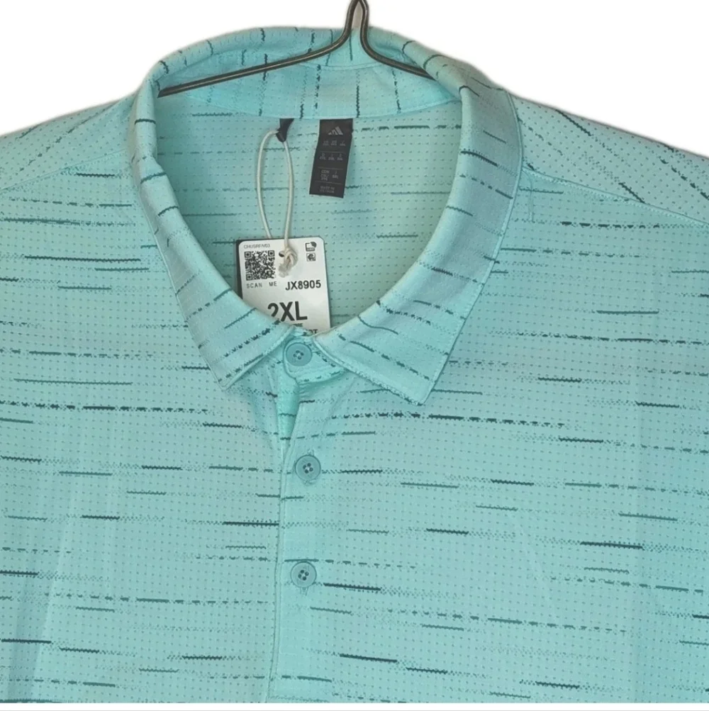 Adidas Golf Ultimate Mesh Polo Shirt Sz 2X Semi Flash Aqua Tennis Pickleball Nwt
